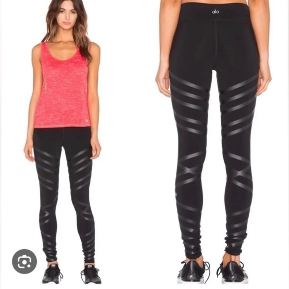 ALO Black Criss Cross leggings, X-small - Picture 1 of 9